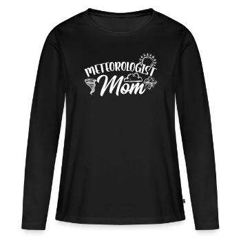 Météorologue Maman Profession Météorologie Météorologue - T-shirt manches longues Premium bio Femme - noir - Devant - Julia (174cm)