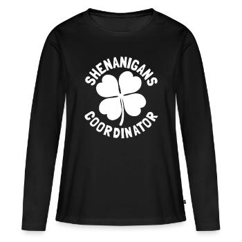 Shenanigans Koordinator | St Patricks Dayst patric - Frauen Premium Bio Langarmshirt - Schwarz - Vorne - Julia (174cm)