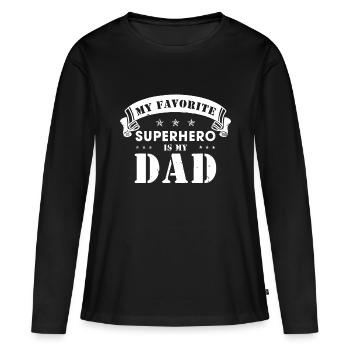 Mon super-héros préféré est la fête des pères drôle de mon père - T-shirt manches longues Premium bio Femme - noir - Devant - Julia (174cm)