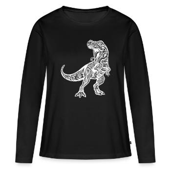 Dinosaurier im Retro-Stil Vintageperiodrabbitsstyle - Frauen Premium Bio Langarmshirt - Schwarz - Vorne - Julia (174cm)