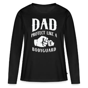 Papa protège comme un garde du corps Idées de fête des pères - T-shirt manches longues Premium bio Femme - noir - Devant - Julia (174cm)