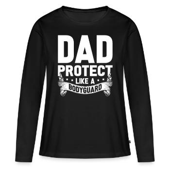 Papa protège comme un garde du corps Idées pour la fête des pères - T-shirt manches longues Premium bio Femme - noir - Devant - Julia (174cm)