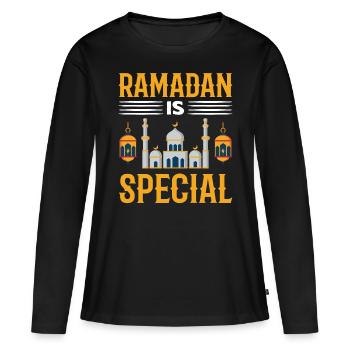 Ramadan Ramadan Moubarak Ramazan Islamique Ramad - T-shirt manches longues Premium bio Femme - noir - Devant - Julia (174cm)