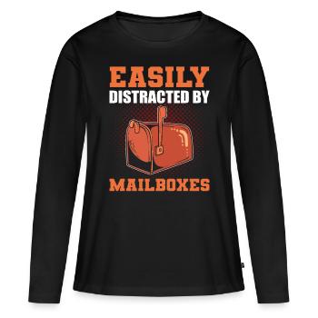 Travailleur des postes Travailleur des postes Lettre du facteur - T-shirt manches longues Premium bio Femme - noir - Devant - Julia (174cm)