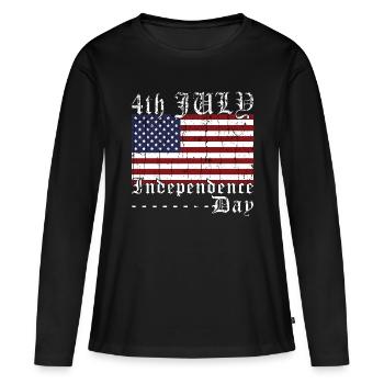 Jour de l’Indépendance , Fête américaine - T-shirt manches longues Premium bio Femme - noir - Devant - Julia (174cm)