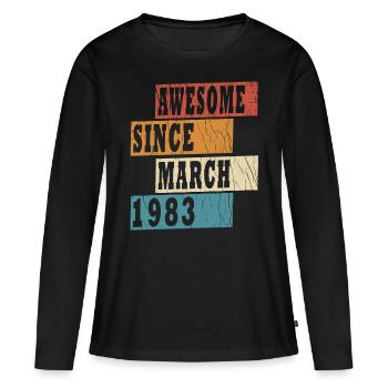 40th birthday Legendary March 1983 Year 83 - Women's Premium Organic Long Sleeve Shirt - black - Front - Julia (174cm)