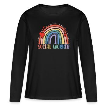 Social Worker Social Work Social Worker Profession - Women's Premium Organic Long Sleeve Shirt - black - Front - Julia (174cm)