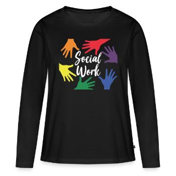 Social Work Social Work Social Worker Profession - Women's Premium Organic Long Sleeve Shirt - black - Front - Julia (174cm)