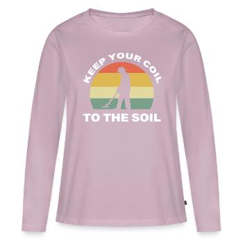 Keep Your Coil To The Soil Metal Detector Metal - Women's Premium Organic Long Sleeve Shirt - dusky pink - Front - Julia (174cm)