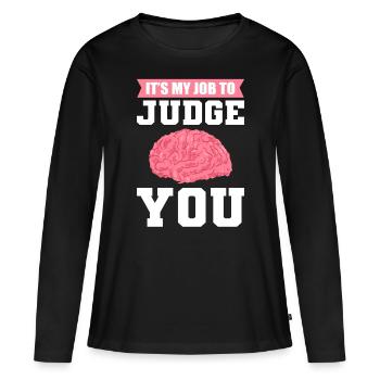 Psychologe Schulpsychologe Psychologie Psyche - Frauen Premium Bio Langarmshirt - Schwarz - Vorne - Julia (174cm)