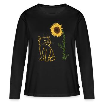 Best Cat Aunt Ever - Frauen Premium Bio Langarmshirt - Schwarz - Vorne - Julia (174cm)