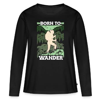 Born To Hiking Trekking Backpacker - T-shirt manches longues Premium bio Femme - noir - Devant - Julia (174cm)