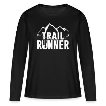 Trail Runner Trail Running Race - Women's Premium Organic Long Sleeve Shirt - black - Front - Julia (174cm)