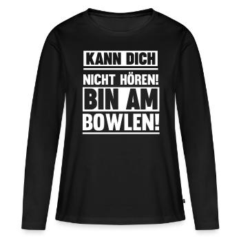 Bowler Bowlen Kegeln Bowling - Frauen Premium Bio Langarmshirt - Schwarz - Vorne - Julia (174cm)