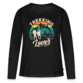 Trekking Lovers Randonneurs - T-shirt manches longues Premium bio Femme - noir - Devant - Julia (174cm)