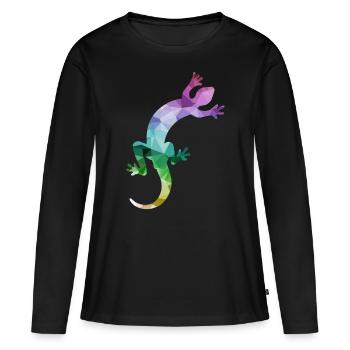 Reptil Echse - Frauen Premium Bio Langarmshirt - Schwarz - Vorne - Julia (174cm)