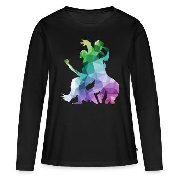 Breakdance B-Boy Breaker Breakdancer B-Girl HipHop - T-shirt manches longues Premium bio Femme - noir - Devant - Julia (174cm)