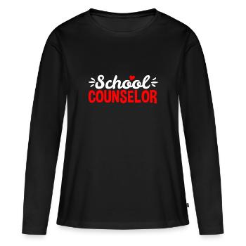 School Counselor Teacher Guidance Counseling - Women's Premium Organic Long Sleeve Shirt - black - Front - Julia (174cm)