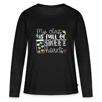 Professeurs Saint-Valentin Ma classe est pleine de Sweeth - T-shirt manches longues Premium bio Femme - noir - Devant - Julia (174cm)
