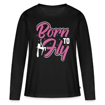 Aerial Silk / Aerial Yoga / Aerial Acrobatics Designs - Women's Premium Organic Long Sleeve Shirt - black - Front - Julia (174cm)