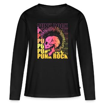 Punk Rock Pogo Anarchie Punks Punk Rocker Punk - T-shirt manches longues Premium bio Femme - noir - Devant - Julia (174cm)