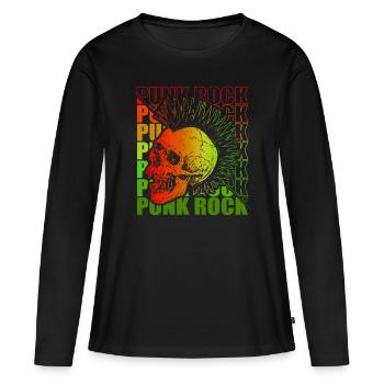 Punk Rock Pogo Anarchie Punks Punk Rocker Punk - T-shirt manches longues Premium bio Femme - noir - Devant - Julia (174cm)