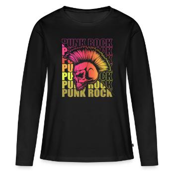 Punk Rock Pogo Anarchie Punks Punk Rocker Punk - T-shirt manches longues Premium bio Femme - noir - Devant - Julia (174cm)