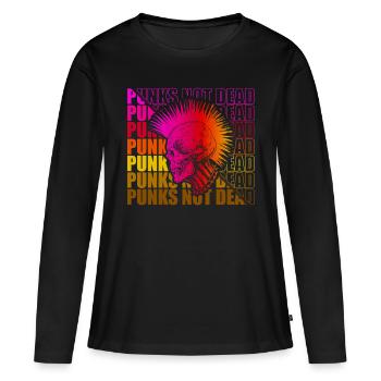 Punk Rock Pogo Anarchie Punks Punk Rocker Punk - T-shirt manches longues Premium bio Femme - noir - Devant - Julia (174cm)