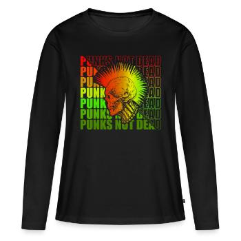 Punk Rock Pogo Anarchie Punks Punk Rocker Punk - T-shirt manches longues Premium bio Femme - noir - Devant - Julia (174cm)