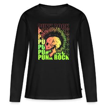 Punk Rock Pogo Anarchie Punks Punk Rocker Punk - T-shirt manches longues Premium bio Femme - noir - Devant - Julia (174cm)