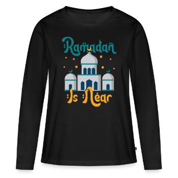 Ramadan Ramadan Moubarak Ramazan islamique - T-shirt manches longues Premium bio Femme - noir - Devant - Julia (174cm)