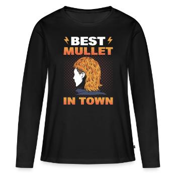 Meilleur mulet en ville Mullet Pride - T-shirt manches longues Premium bio Femme - noir - Devant - Julia (174cm)