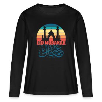 Aïd Moubarak Ramadan Jeûne Islam Mosquée Musulman - T-shirt manches longues Premium bio Femme - noir - Devant - Julia (174cm)