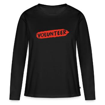 Volontariat volontaire - T-shirt manches longues Premium bio Femme - noir - Devant - Julia (174cm)