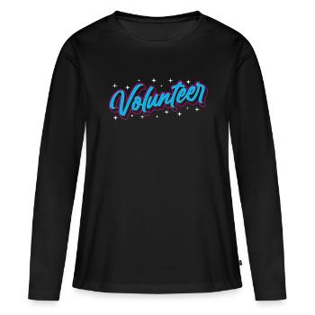 Volontariat volontaire - T-shirt manches longues Premium bio Femme - noir - Devant - Julia (174cm)