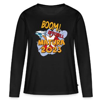Matura 2023 Abitur a passé le certificat de bande dessinée Matura - T-shirt manches longues Premium bio Femme - noir - Devant - Julia (174cm)