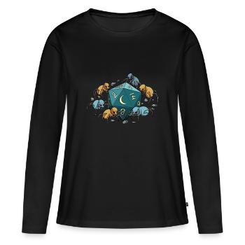 RPG Spider D20 Cube Design pour un RPG GAMER - T-shirt manches longues Premium bio Femme - noir - Devant - Julia (174cm)