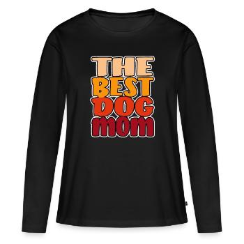 Meilleure maman chien rétro - T-shirt manches longues Premium bio Femme - noir - Devant - Julia (174cm)