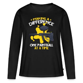 Einen Unterschied Machen Ein Mannschaftssportler - Frauen Premium Bio Langarmshirt - Schwarz - Vorne - Julia (174cm)
