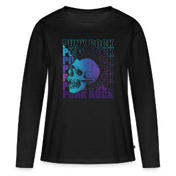 Punk Rock Pogo Anarchie Punks Punk Rocker Punk - T-shirt manches longues Premium bio Femme - noir - Devant - Julia (174cm)