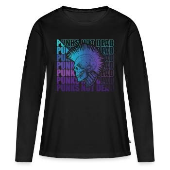 Punk Rock Pogo Anarchie Punks Punk Rocker Punk - T-shirt manches longues Premium bio Femme - noir - Devant - Julia (174cm)