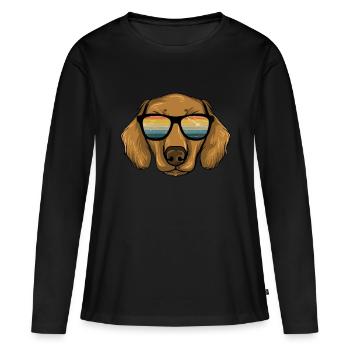 Dachshund Geschenk Dixie Wiener Doxie Dackel - Frauen Premium Bio Langarmshirt - Schwarz - Vorne - Julia (174cm)