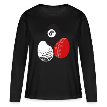 Cue Sport Billard Cricket Golf Easter Eggs Balls - T-shirt manches longues Premium bio Femme - noir - Devant - Julia (174cm)