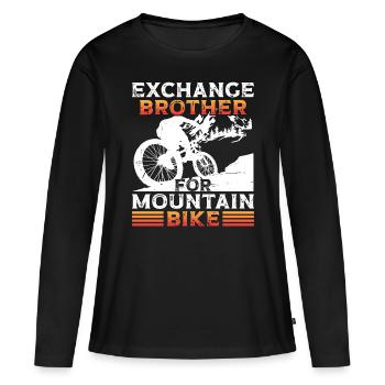 Échange frère pour le vélo de montagne - T-shirt manches longues Premium bio Femme - noir - Devant - Julia (174cm)