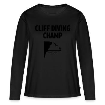 Cliff Diving Champ Cliff Diver Cliff Jumping Tombs - Women's Premium Organic Long Sleeve Shirt - black - Front - Julia (174cm)