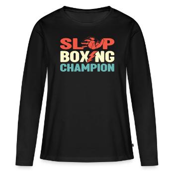 Slapboxing Slapboxing Sparring Arts martiaux - T-shirt manches longues Premium bio Femme - noir - Devant - Julia (174cm)
