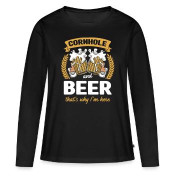 Cornhole And Beer That's Why I'm Here Beanbag - Women's Premium Organic Long Sleeve Shirt - black - Front - Julia (174cm)