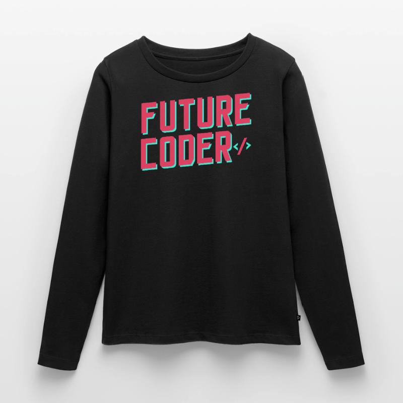 Zukünftiger Coder Coding Code Programmierer Frauen Premium Bio Langarmshirt