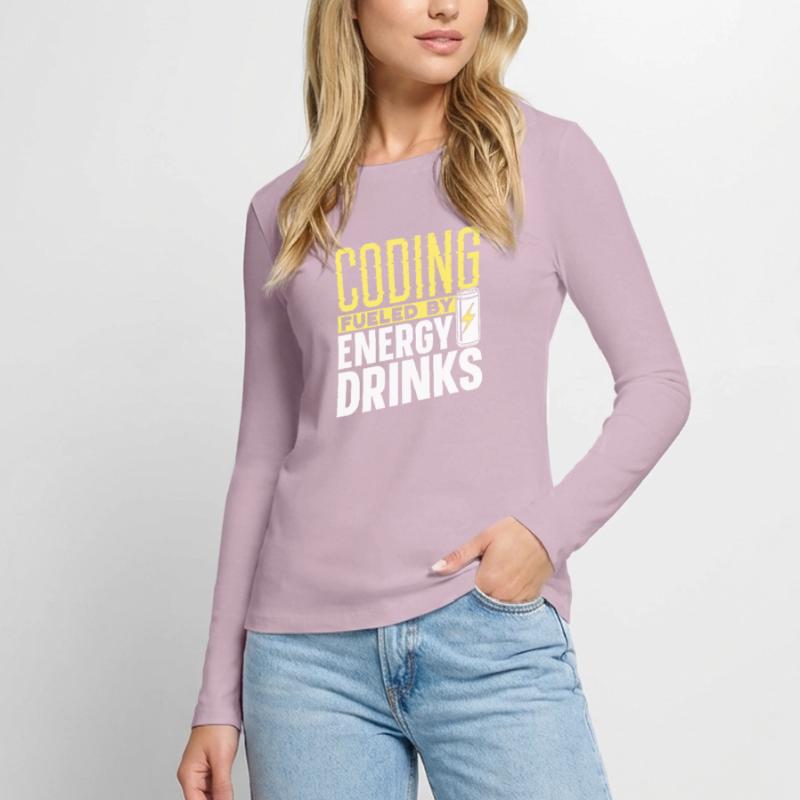 Programmation avec le code de codage des boissons énergisantes T-shirt manches longues Premium bio Femme