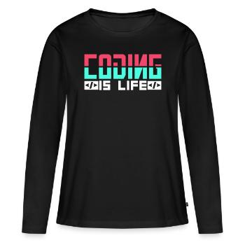 Coding is Life Programmer Coder Code - Women's Premium Organic Long Sleeve Shirt - black - Front - Julia (174cm)